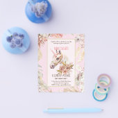 BOHO UNICORN Baby Shower Invitation Waterverf Flyer (Enkel)