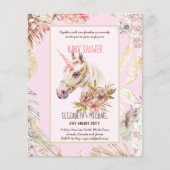 BOHO UNICORN Baby Shower Invitation Waterverf Flyer (Voorkant)