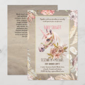 BOHO UNICORN Baby Shower Invitation Waterverf Kaart (Voorkant / Achterkant)
