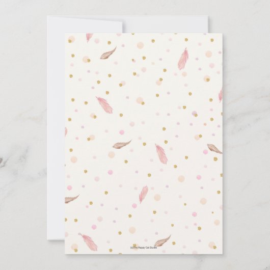 Boho Unicorn Birthday Floral Girl 1ste verjaardag Kaart (Achterkant)