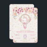 Boho Unicorn Birthday Floral Girl 21st Birthday Kaart<br><div class="desc">Pas deze unieke Boho Floral Unicorn Birthday Party met uw partijdetails gemakkelijk en snel aan, druk eenvoudig de pas het knoop aan om de stijl en de plaatsing van de tekst verder te herschikken en te formatteren.  Deze geheime uitnodiging is groot voor om het even welke leeftijd! Overeenkomende objecten in...</div>