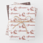 Boho Unicorn Birthday Wrapping Paper Sheets (In situ)
