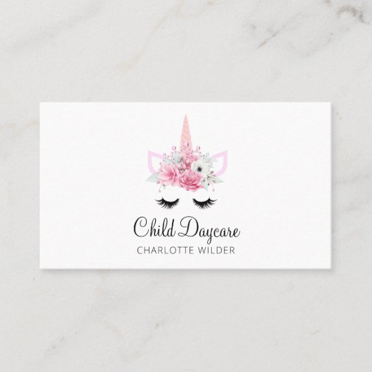 Boho Unicorn Child Daycare Visitekaartje (Voorkant)