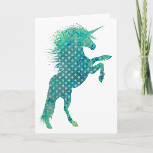  Boho Unicorn in Shades of Blue,Moederdag Kaart (Voorkant)