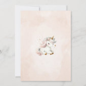 Boho Unicorn Magisch Meisje 4e Verjaardagsuitnodig Kaart (Achterkant)