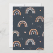 Boho Unicorn Modern Navy Girls Cute Birthday Kaart (Achterkant)