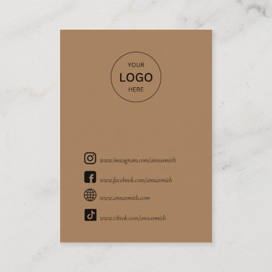 Boho uniek, inclusief dameskaak visitekaartje (Achterkant)