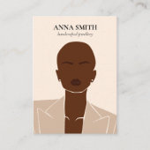 Boho, uniek, inclusief vrouwelijk computerscherm B Visitekaartje (Voorkant)