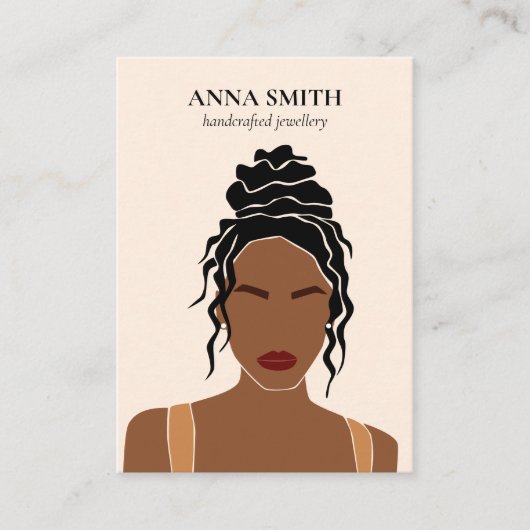 Boho, uniek, inclusief vrouwelijk computerscherm B Visitekaartje (Voorkant)