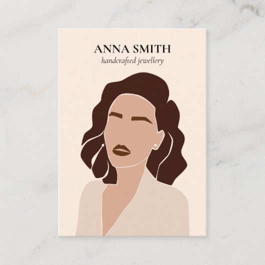 Boho, uniek, inclusief 'Woman Stud Earring Display Visitekaartje (Voorkant)
