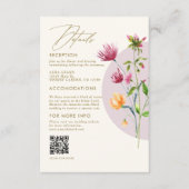 Boho Unieke Spring Wildflower grillige bruiloft Informatiekaartje (Voorkant)