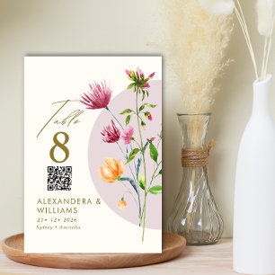 Boho Unieke Spring Wildflower grillige bruiloft Kaart