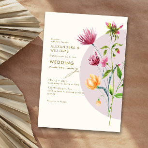 Boho Unieke Spring Wildflower grillige bruiloft Kaart