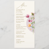 Boho Unieke Spring Wildflower grillige bruiloft Menu (Voorkant)