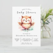 Boho Unique Owl Baby shower Kaart (Staand voorkant)