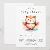 Boho Unique Owl Baby shower Kaart (Voorkant / Achterkant)