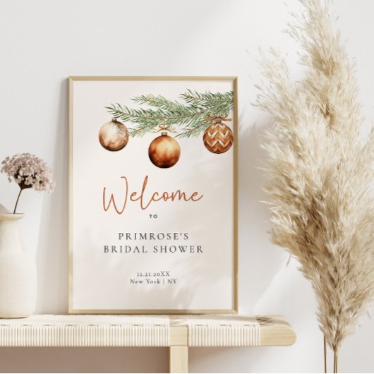 Boho Vakantie Bruidsdouche Winter Welkom Poster