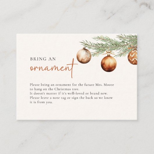Boho vakantie Vrijgezellenfeest Breng een Ornament Informatiekaartje (Voorkant)