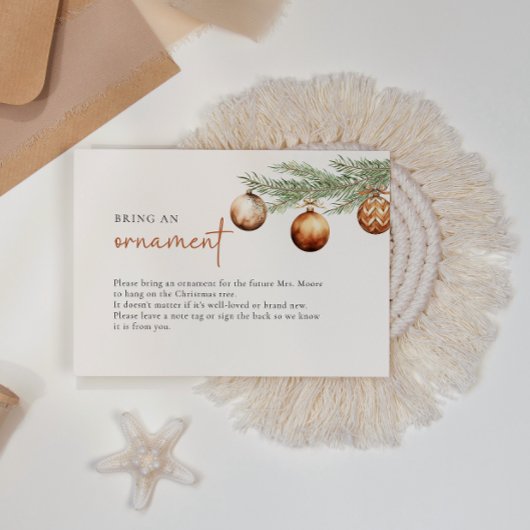 Boho vakantie Vrijgezellenfeest Breng een Ornament Informatiekaartje