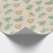 Boho Vakantie Waterverf Kerst Cadeaupapier (Hoek)