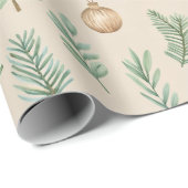 Boho Vakantie Waterverf Kerst Cadeaupapier (Rol Hoek)