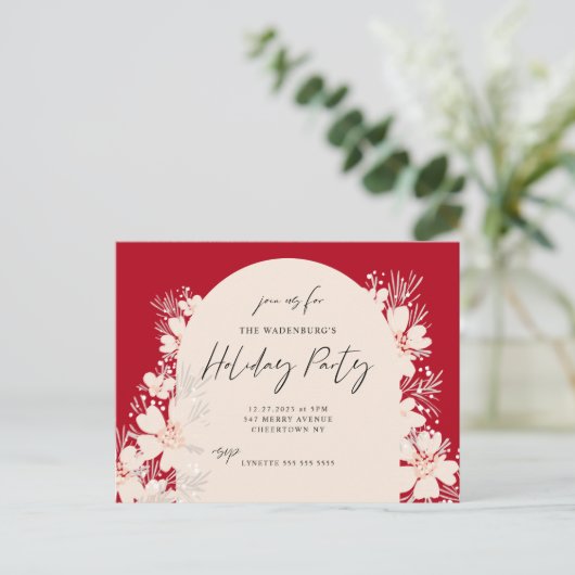 Boho Vakantiefeest in Desert Red Briefkaart (Staand voorkant)