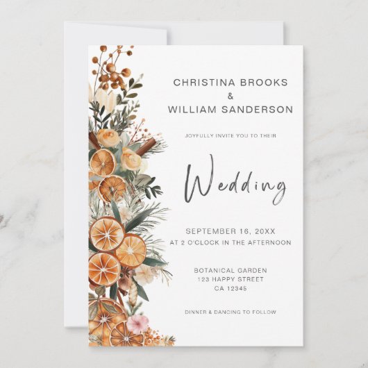 Boho vakantiefoto bruiloft kaart (Voorkant)