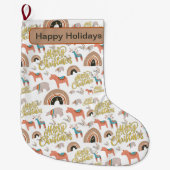 Boho vakantieseizoen grote kerstsok (Voorkant)