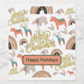 Boho vakantieseizoen wijn etiket (Enkel label)