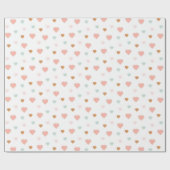 Boho Valentijnsdag pastel houdt van hart Cadeaupapier (Vlak)