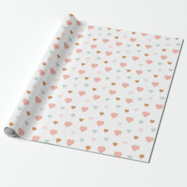Boho Valentijnsdag pastel houdt van hart Cadeaupapier