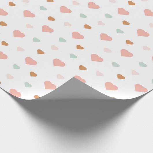 Boho Valentijnsdag pastel houdt van hart Cadeaupapier (Hoek)