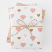Boho Valentijnsdag pastel houdt van hart Inpakpapier Vel (In situ)