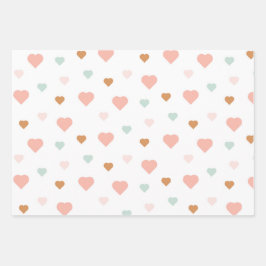 Boho Valentijnsdag pastel houdt van hart Inpakpapier Vel