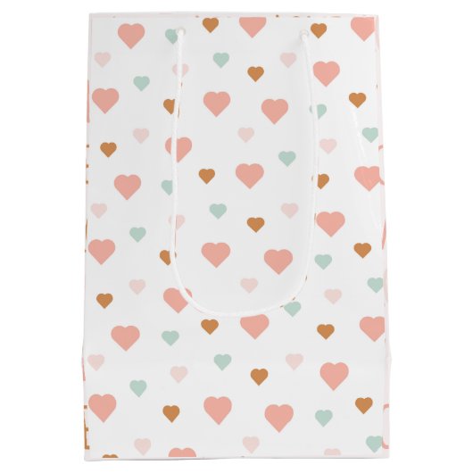 Boho Valentijnsdag pastel houdt van hart Medium Cadeauzakje (Achterkant)