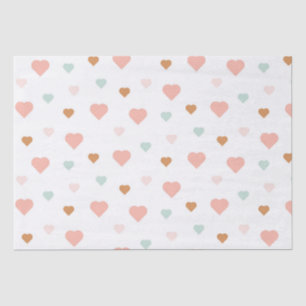 Boho Valentijnsdag pastel houdt van harten Wrappin Tissuepapier