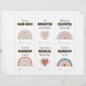 Boho Valentine’s Day Cards for Kids Classroom Briefhoofd (Voorkant / Achterkant)