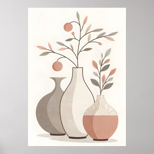 Boho Vazen & Botanisch materiaal Poster (Voorkant)