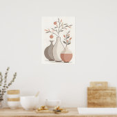 Boho Vazen & Botanisch materiaal Poster (Keuken)