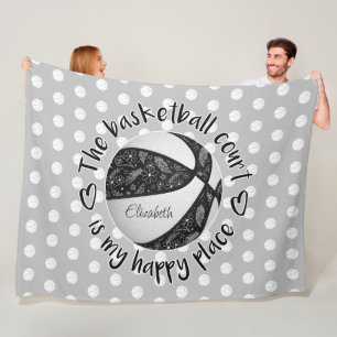 boho veegt zwarte basketbal fleece deken
