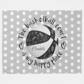 boho veegt zwarte basketbal fleece deken (Voorkant (Horizontaal))