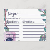 Boho Veer & Bloemen Vrijgezellenfeest Recept Kaart (Achterkant)
