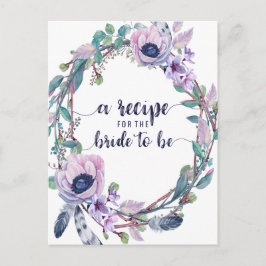 Boho Veer & Bloemen Vrijgezellenfeest Recept Kaart