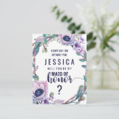 Boho Veer & Bloemige Wil Je Mijn Bruidsmeisje Zijn Kaart (Staand voorkant)