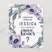 Boho Veer & Bloemige Wil Je Mijn Bruidsmeisje Zijn Kaart (Voorkant / Achterkant)