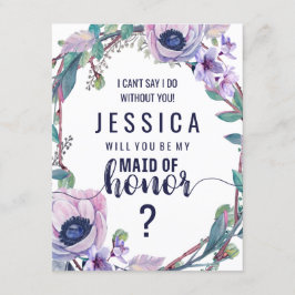 Boho Veer & Bloemige Wil Je Mijn Bruidsmeisje Zijn Kaart