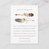 Boho Veer Bloemrijke Pijl Recept Verzoek Bruid Informatiekaartje (Voorkant)