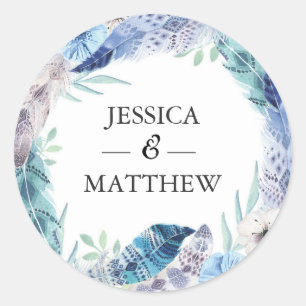 Boho veer bruiloft Dank u stickers