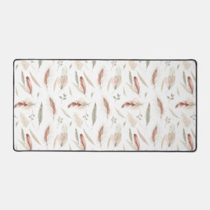 Boho Veer- en Blad Scatter Waterverf Patroon Bureaumat