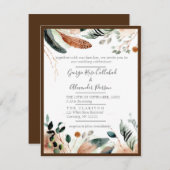 Boho Veer- en Eucalyptus Trouwkaart Kaart (Voorkant / Achterkant)